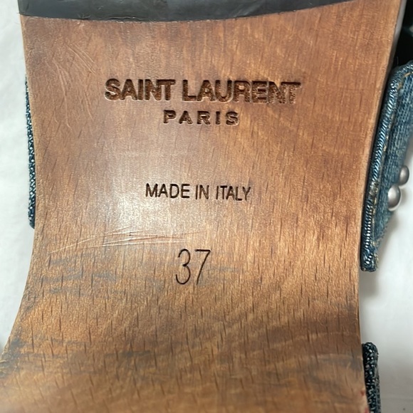 Saint Laurent Denim Studded Sandals (authentic) - Picture 6 of 7